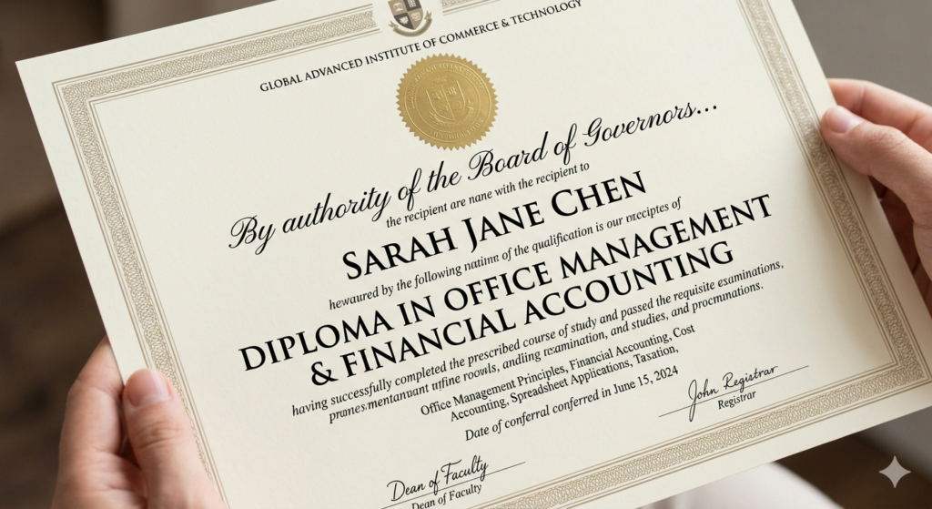 diploma in office management & financial accounting